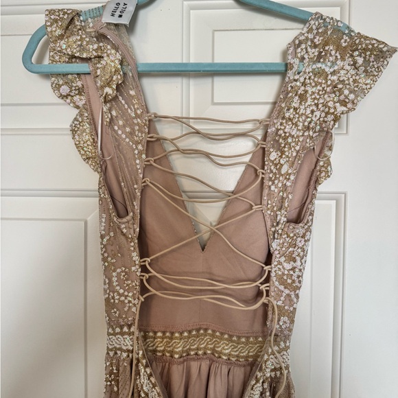 Hello Molly GOLD ON THE CEILING MAXI DRESS CHAMPAGNE - Picture 4 of 7